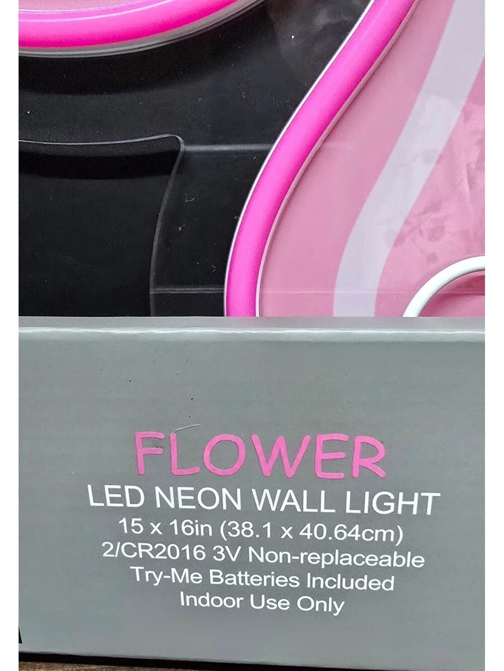 Flower LED Neon Wall Light 15x16in Pink